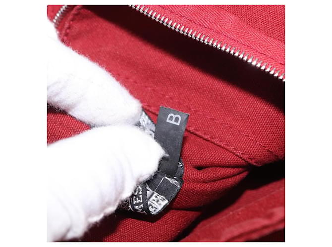 Hermès HERMES Bathas Shoulder Bag Canvas Red Silver - vista 22