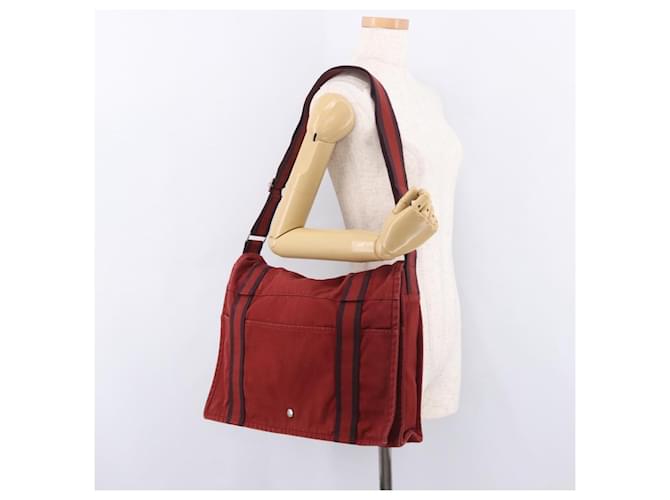 Hermès HERMES Bathas Shoulder Bag Canvas Red Silver - vista 23