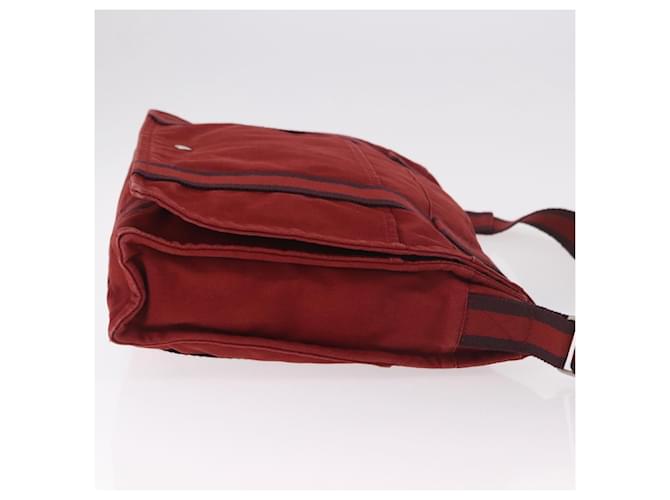 Hermès HERMES Bathas Shoulder Bag Canvas Red Silver - vista 4