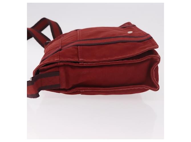 Hermès HERMES Bathas Shoulder Bag Canvas Red Silver - vista 5