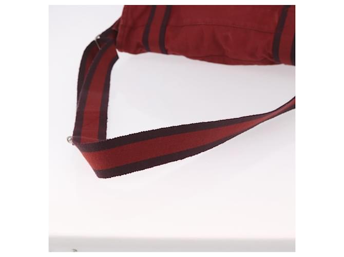 Hermès HERMES Bathas Shoulder Bag Canvas Red Silver - vista 7