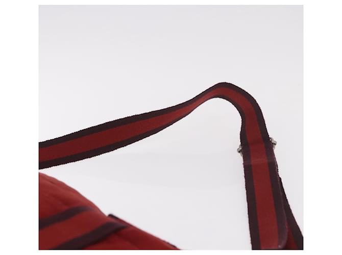 Hermès HERMES Bathas Shoulder Bag Canvas Red Silver - vista 8