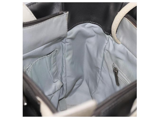 CHANEL Paris Biarritz PM Hand Bag PVC Canvas Gray Silver CC - vista 21