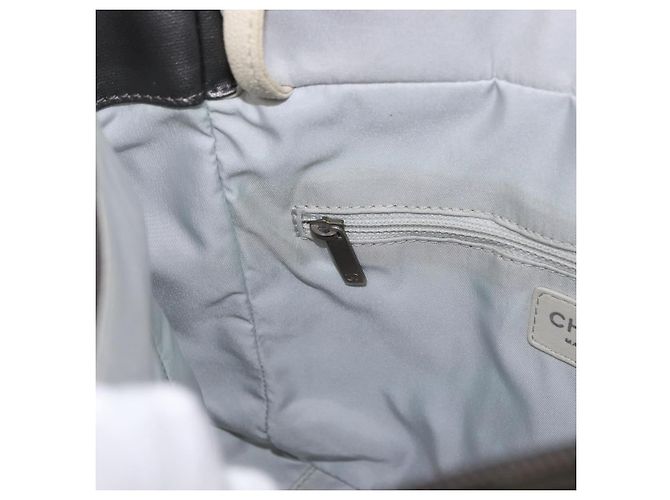CHANEL Paris Biarritz PM Hand Bag PVC Canvas Gray Silver CC - vista 22