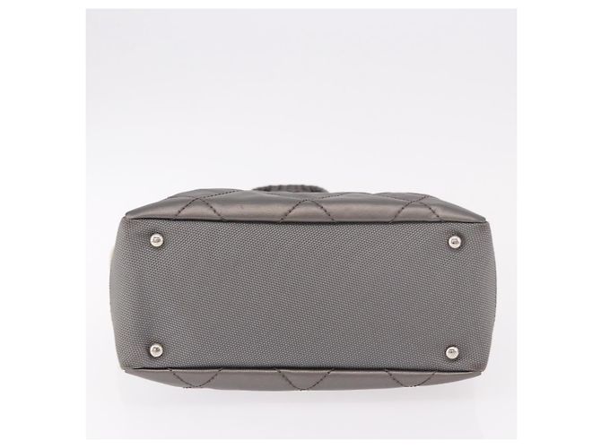 CHANEL Paris Biarritz PM Hand Bag PVC Canvas Gray Silver CC - vista 5