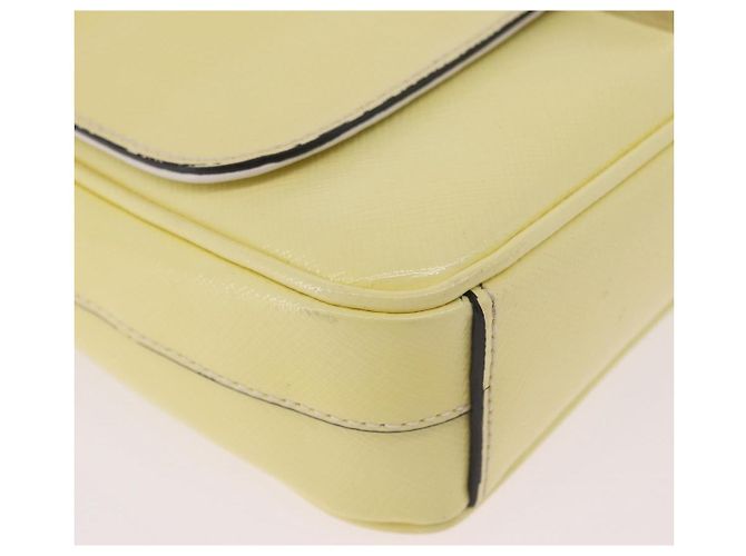 PRADA Chain Shoulder Bag Safiano Leather Yellow Silver - vista 15