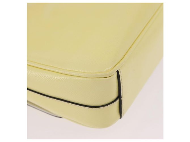 PRADA Chain Shoulder Bag Safiano Leather Yellow Silver - vista 17