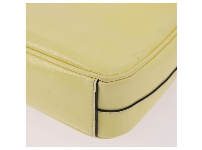 PRADA Chain Shoulder Bag Safiano Leather Yellow Silver - vista 18