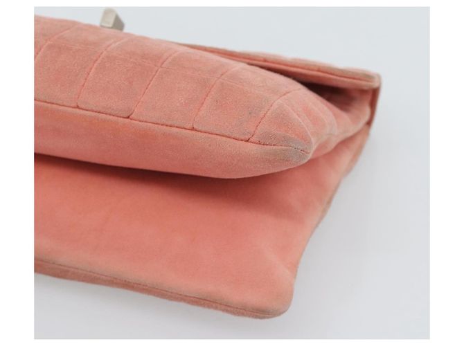 CHANEL Choco Bar 2.55 Chain Shoulder Bag Suede Pink Silver CC - vista 10
