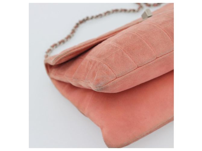 CHANEL Choco Bar 2.55 Chain Shoulder Bag Suede Pink Silver CC - vista 11