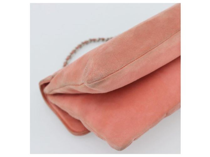 CHANEL Choco Bar 2.55 Chain Shoulder Bag Suede Pink Silver CC - vista 13