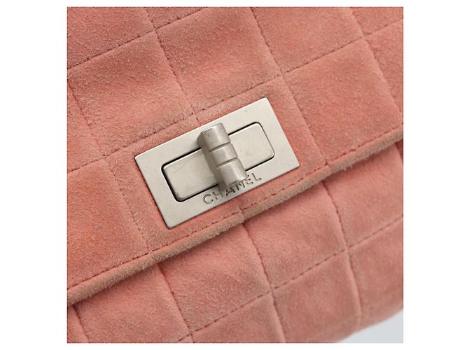 CHANEL Choco Bar 2.55 Chain Shoulder Bag Suede Pink Silver CC - vista 14