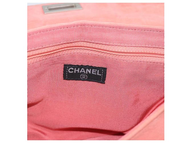 CHANEL Choco Bar 2.55 Chain Shoulder Bag Suede Pink Silver CC - vista 15