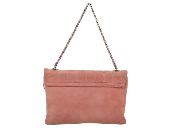 CHANEL Choco Bar 2.55 Chain Shoulder Bag Suede Pink Silver CC - vista 3