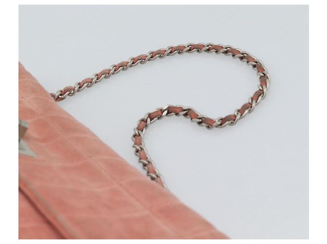 CHANEL Choco Bar 2.55 Chain Shoulder Bag Suede Pink Silver CC - vista 8