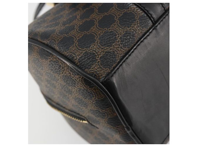 Céline CELINE Macadam Canvas Mini Boston Bag PVC Black Gold - view 14