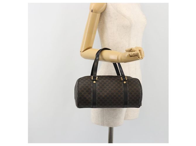 Céline CELINE Macadam Canvas Mini Boston Bag PVC Black Gold - view 22