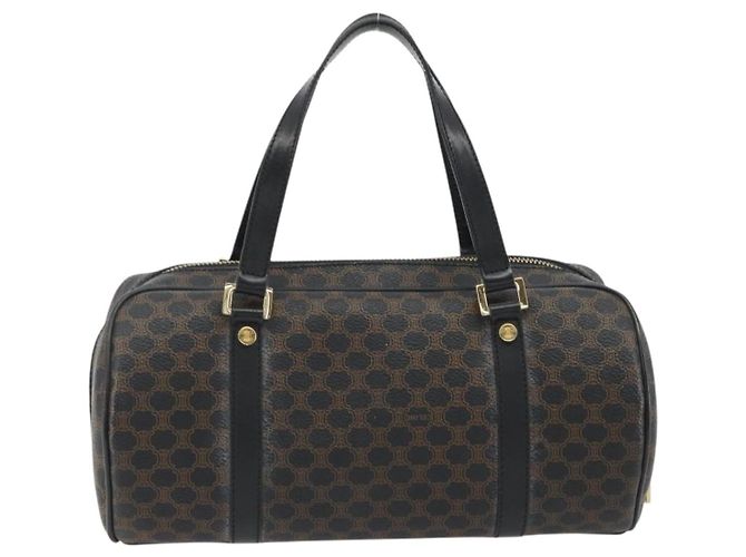 Céline CELINE Macadam Canvas Mini Boston Bag PVC Black Gold - view 3