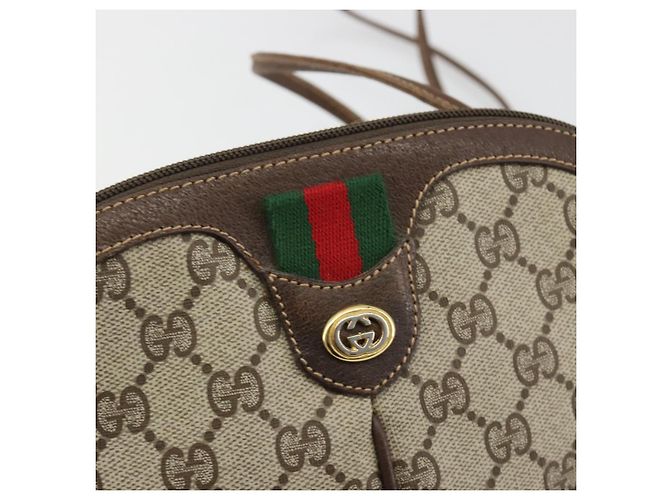 GUCCI GG Supreme Shoulder Bag PVC Leather Beige Gold - vista 14
