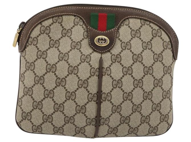 GUCCI GG Supreme Shoulder Bag PVC Leather Beige Gold - vista 2
