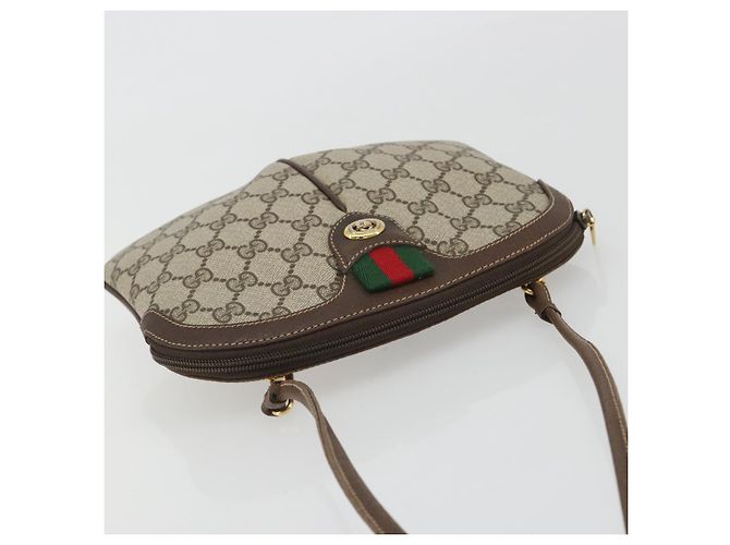 GUCCI GG Supreme Shoulder Bag PVC Leather Beige Gold - vista 6