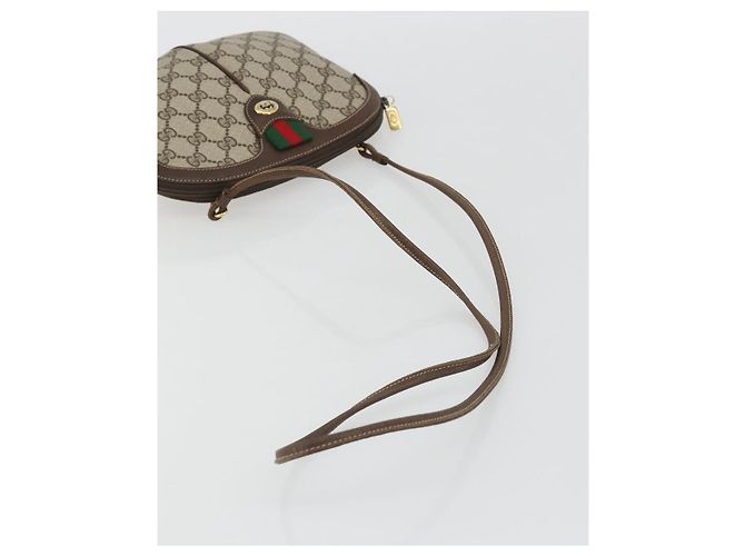 GUCCI GG Supreme Shoulder Bag PVC Leather Beige Gold - vista 7