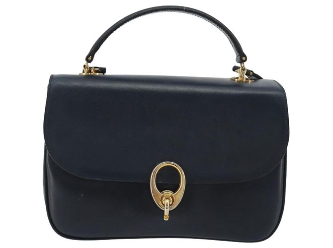 Céline CELINE Hand Bag Leather 2way Navy Gold - vista 13