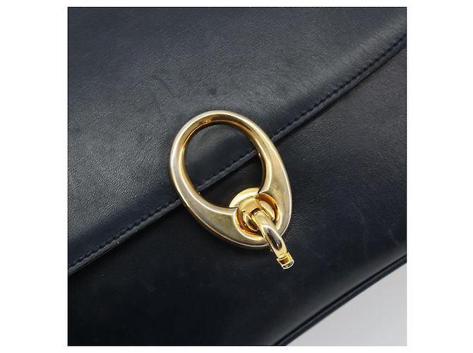 Céline CELINE Hand Bag Leather 2way Navy Gold - vista 19