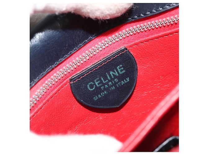 Céline CELINE Hand Bag Leather 2way Navy Gold - vista 20