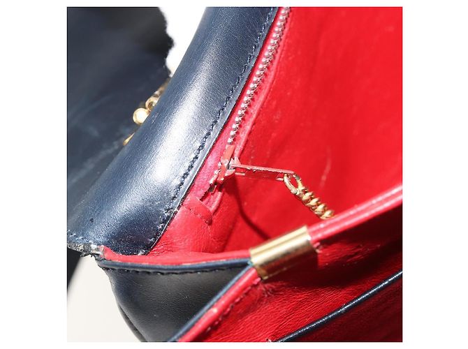 Céline CELINE Hand Bag Leather 2way Navy Gold - vista 24