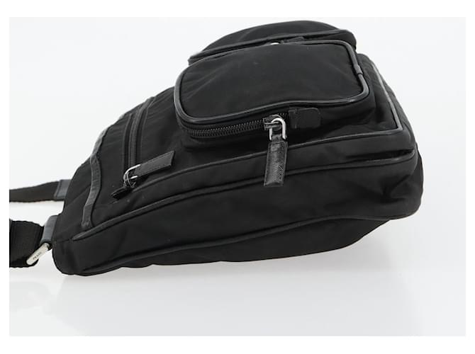 PRADA Shoulder Bag Nylon Black Silver - vista 4