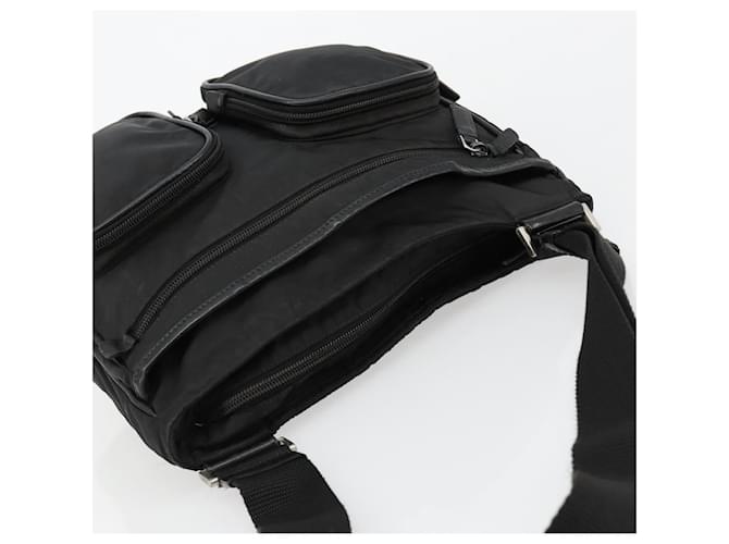 PRADA Shoulder Bag Nylon Black Silver - vista 6