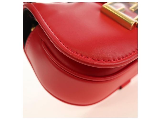 FENDI C'mon Small Shoulder Bag Leather Red Gold - vista 15