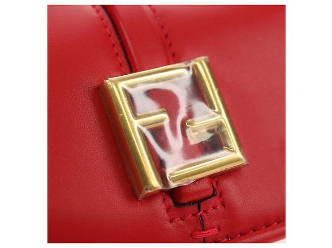 FENDI C'mon Small Shoulder Bag Leather Red Gold - vista 19