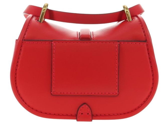 FENDI C'mon Small Shoulder Bag Leather Red Gold - vista 2