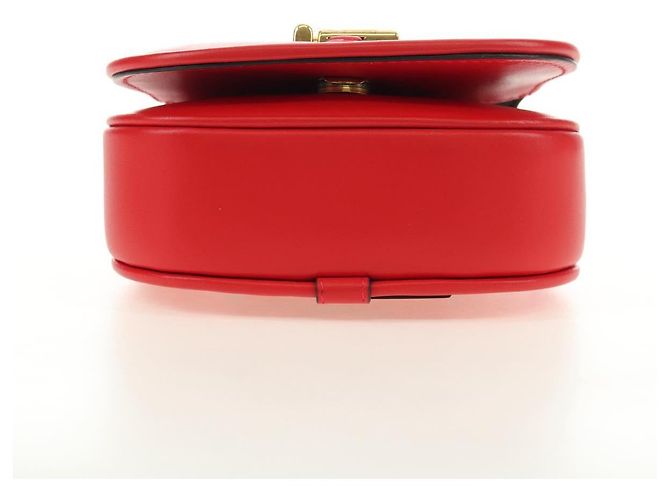 FENDI C'mon Small Shoulder Bag Leather Red Gold - vista 5