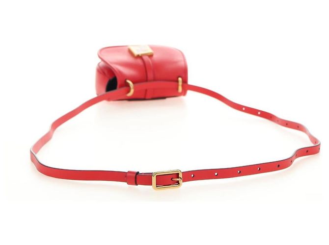 FENDI C'mon Small Shoulder Bag Leather Red Gold - vista 7