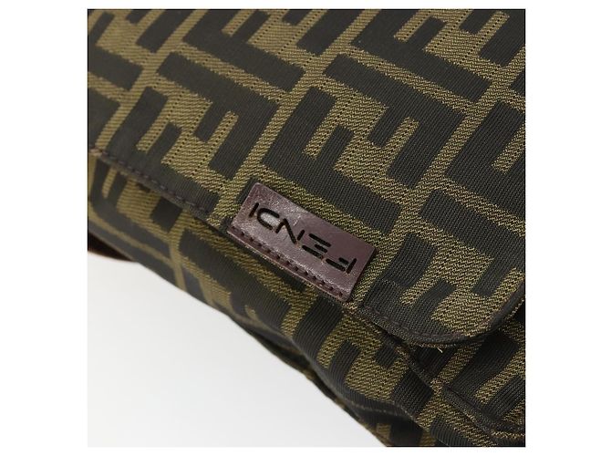 FENDI Zucca Canvas Shoulder Bag Black Brown - vista 10