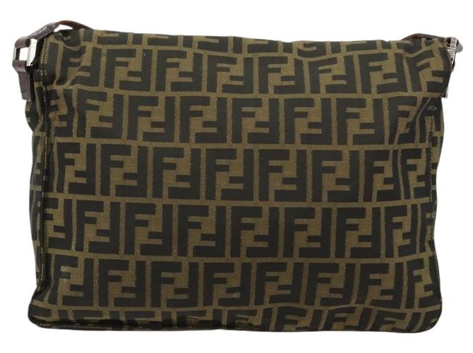 FENDI Zucca Canvas Shoulder Bag Black Brown - vista 2