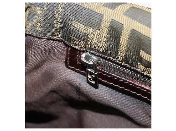 FENDI Zucca Canvas Shoulder Bag Black Brown - vista 21
