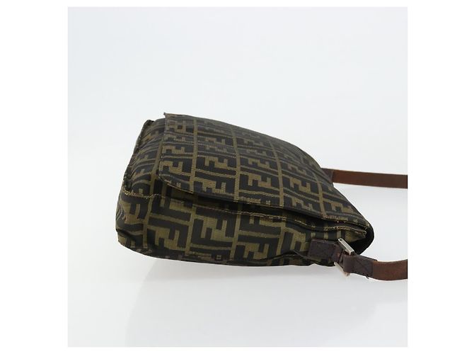 FENDI Zucca Canvas Shoulder Bag Black Brown - vista 3