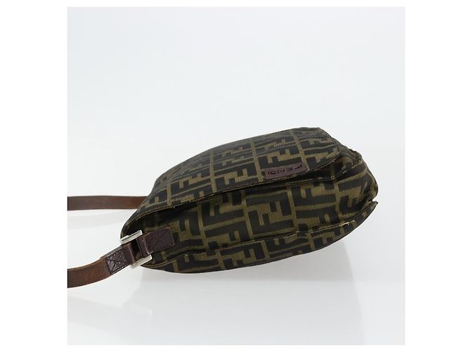 FENDI Zucca Canvas Shoulder Bag Black Brown - vista 4