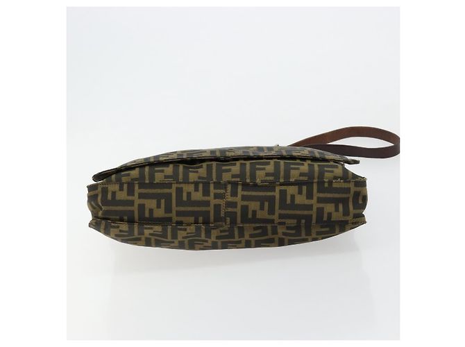 FENDI Zucca Canvas Shoulder Bag Black Brown - vista 5