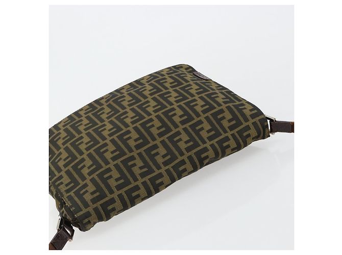 FENDI Zucca Canvas Shoulder Bag Black Brown - vista 6