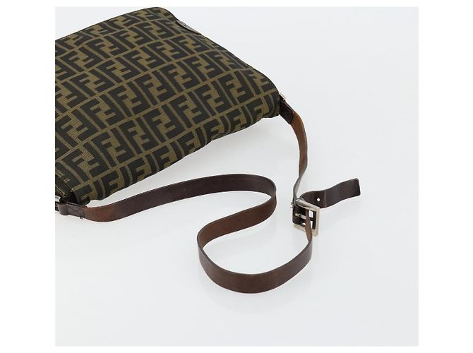 FENDI Zucca Canvas Shoulder Bag Black Brown - vista 7