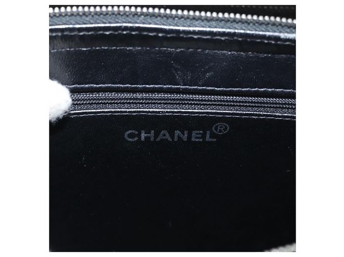 CHANEL Matelasse Chain Hand Bag Patent leather Black Silver CC - vista 17