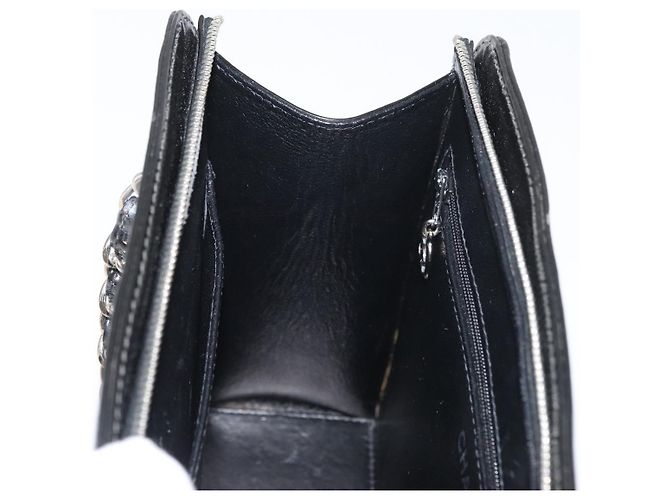 CHANEL Matelasse Chain Hand Bag Patent leather Black Silver CC - vista 19