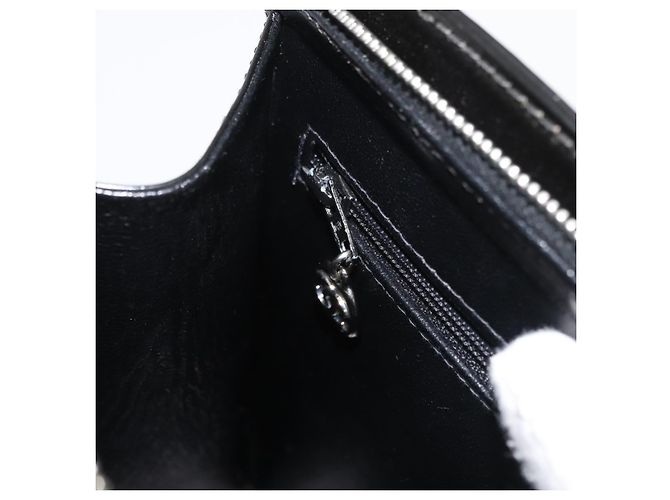 CHANEL Matelasse Chain Hand Bag Patent leather Black Silver CC - vista 20