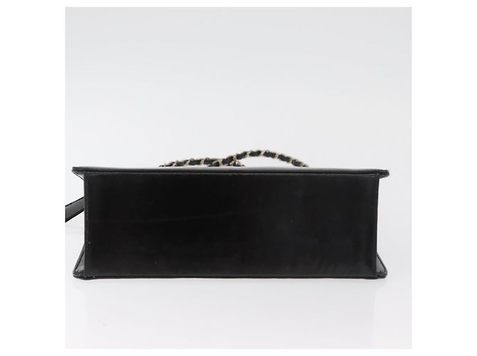 CHANEL Matelasse Chain Hand Bag Patent leather Black Silver CC - vista 5