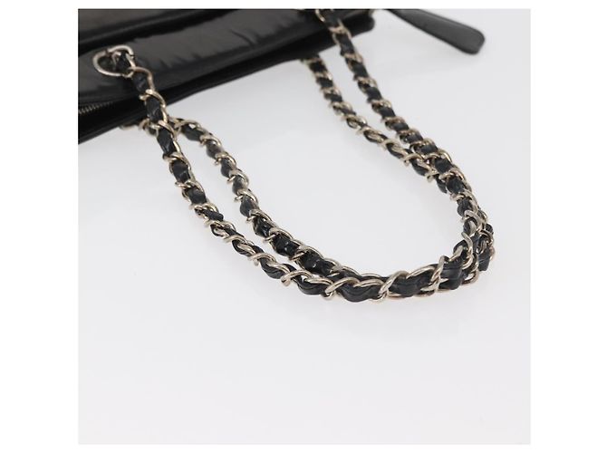 CHANEL Matelasse Chain Hand Bag Patent leather Black Silver CC - vista 7